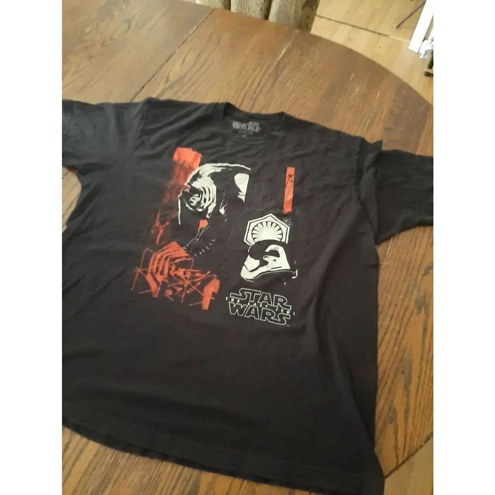 XL Star Wars The Last Jedi Short Sleeve Crew Neck Cotton Tee Tshirt Top Black